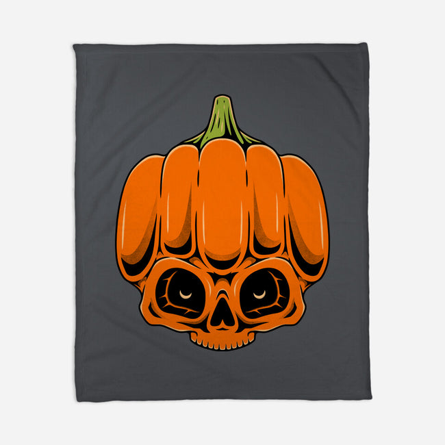 The Pumpkin Skull-None-Fleece-Blanket-Alundrart