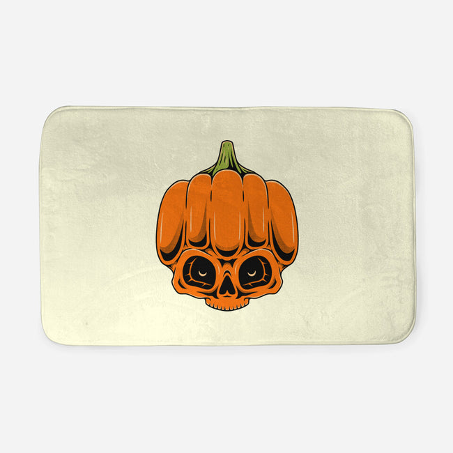The Pumpkin Skull-None-Memory Foam-Bath Mat-Alundrart