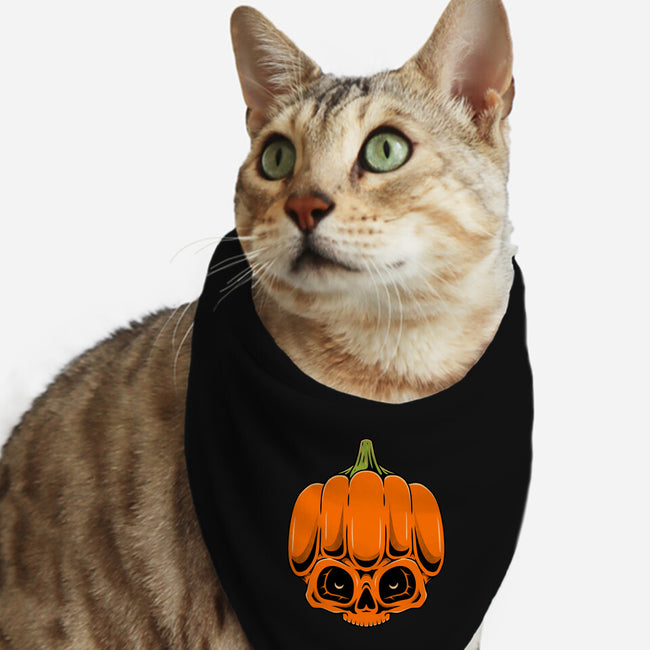 The Pumpkin Skull-Cat-Bandana-Pet Collar-Alundrart