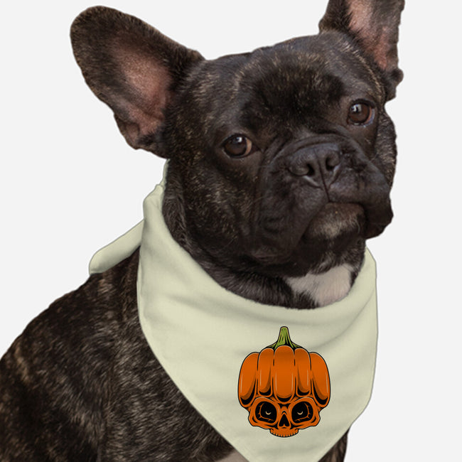 The Pumpkin Skull-Dog-Bandana-Pet Collar-Alundrart