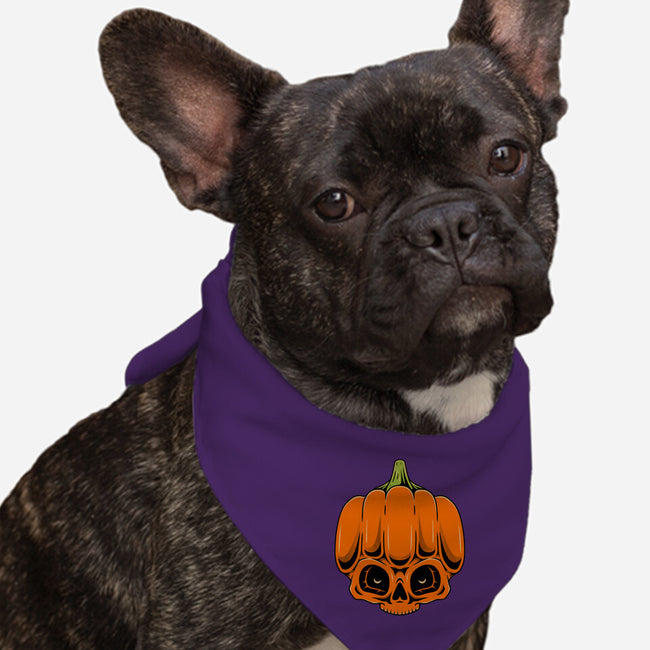 The Pumpkin Skull-Dog-Bandana-Pet Collar-Alundrart