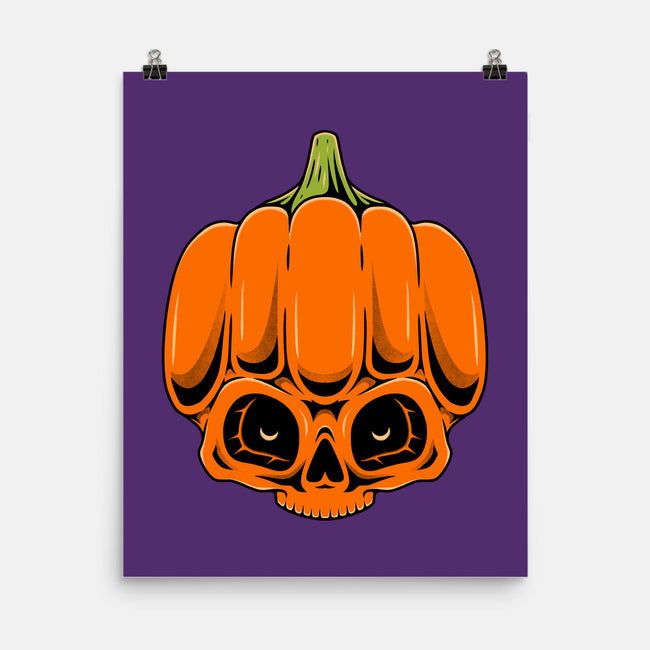 The Pumpkin Skull-None-Matte-Poster-Alundrart