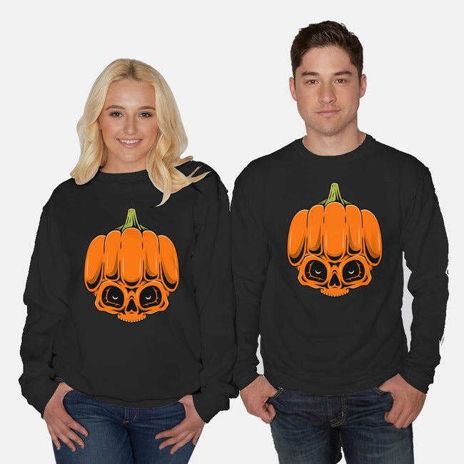 The Pumpkin Skull-Unisex-Crew Neck-Sweatshirt-Alundrart