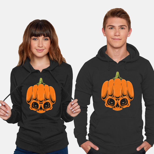 The Pumpkin Skull-Unisex-Pullover-Sweatshirt-Alundrart