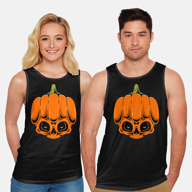 The Pumpkin Skull-Unisex-Basic-Tank-Alundrart