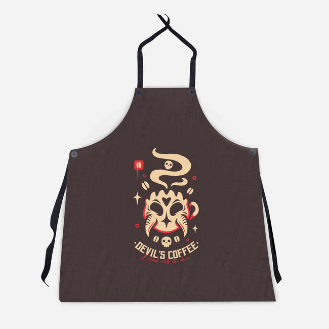 Devil's Coffee-Unisex-Kitchen-Apron-Alundrart