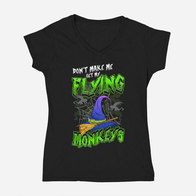 My Flying Monkeys-Womens-V-Neck-Tee-neverbluetshirts