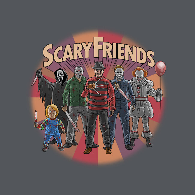 Scary Friends-Womens-V-Neck-Tee-tonynichols