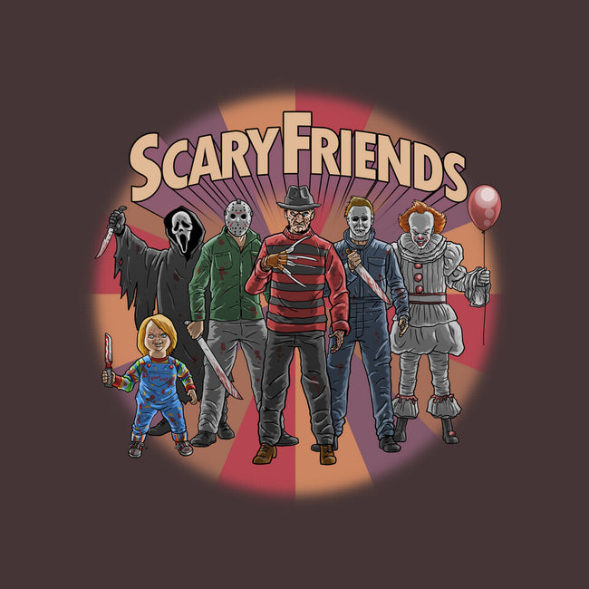 Scary Friends-None-Removable Cover-Throw Pillow-tonynichols