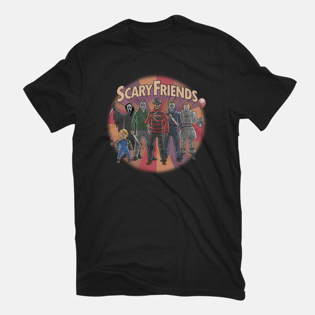 Scary Friends-Womens-Basic-Tee-tonynichols