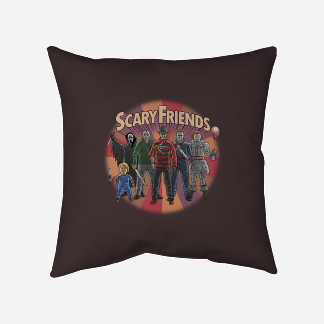 Scary Friends-None-Removable Cover-Throw Pillow-tonynichols