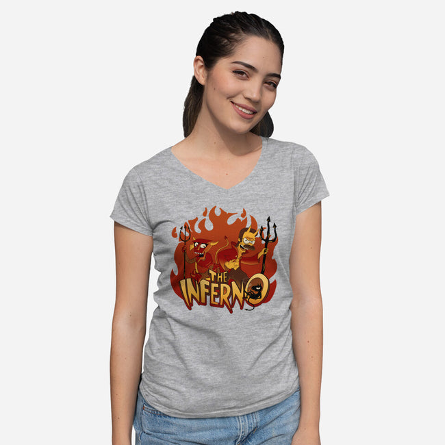 The Inferno-Womens-V-Neck-Tee-Spedy93