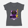 Purr Evil Evil Cat-Womens-V-Neck-Tee-Nelelelen