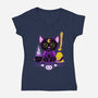 Purr Evil Evil Cat-Womens-V-Neck-Tee-Nelelelen