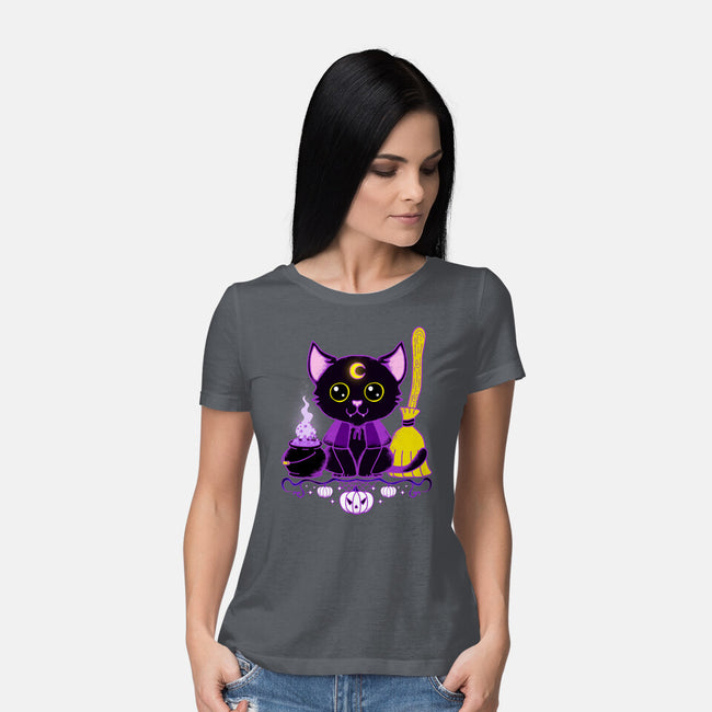 Purr Evil Evil Cat-Womens-Basic-Tee-Nelelelen