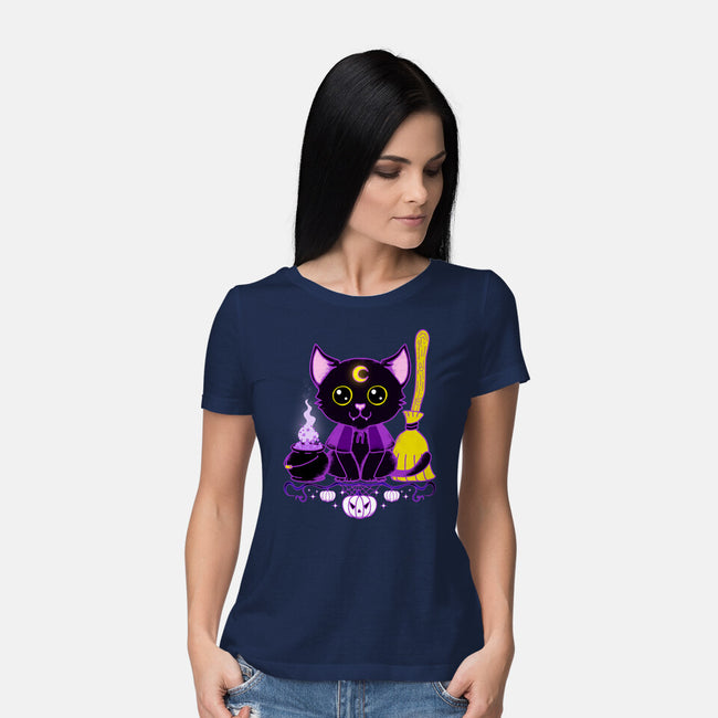 Purr Evil Evil Cat-Womens-Basic-Tee-Nelelelen