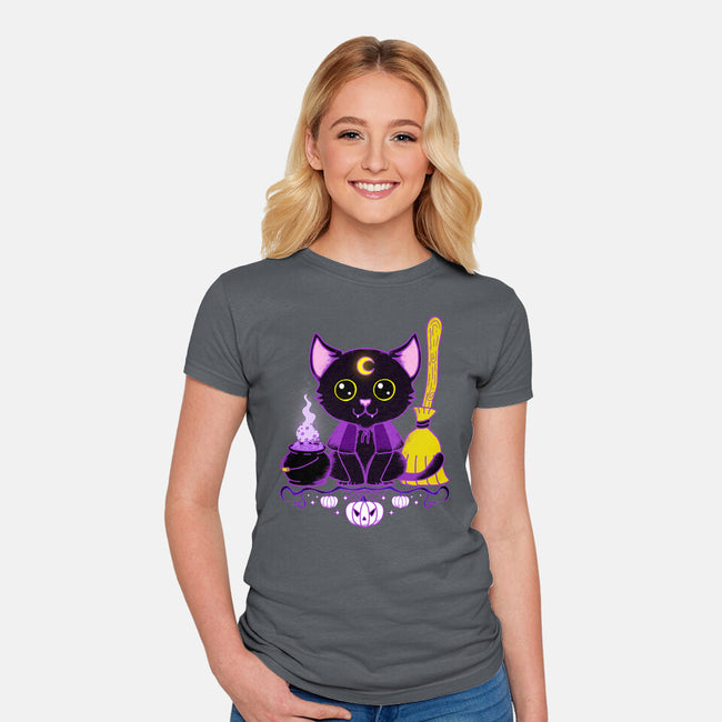 Purr Evil Evil Cat-Womens-Fitted-Tee-Nelelelen