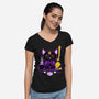 Purr Evil Evil Cat-Womens-V-Neck-Tee-Nelelelen