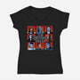 The Halloween Bunch-Womens-V-Neck-Tee-daobiwan