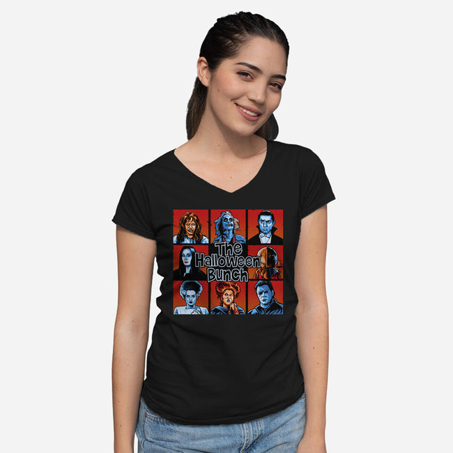 The Halloween Bunch-Womens-V-Neck-Tee-daobiwan