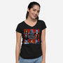 The Halloween Bunch-Womens-V-Neck-Tee-daobiwan