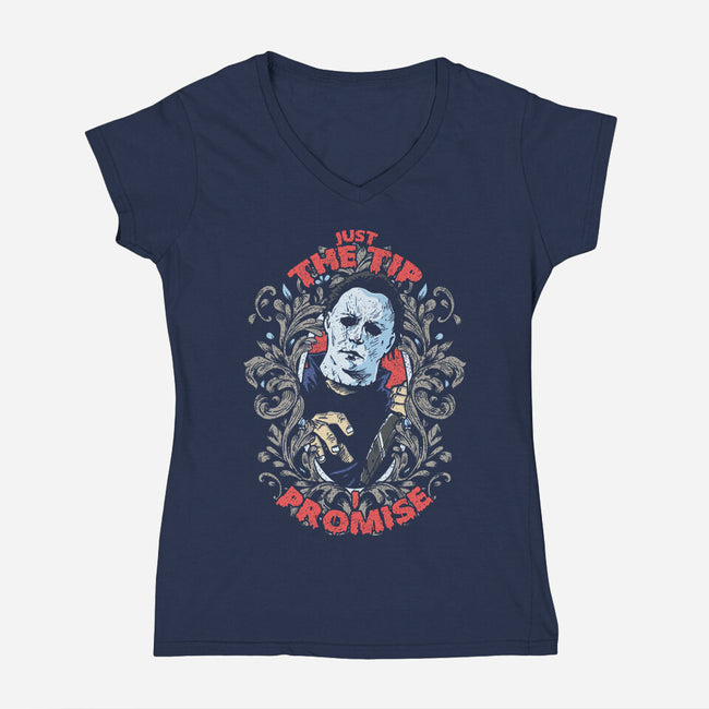 Just The Tip-Womens-V-Neck-Tee-turborat14