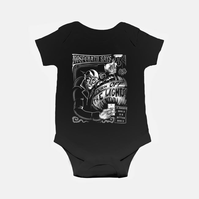 Lights Out-Baby-Basic-Onesie-SpicyGurry