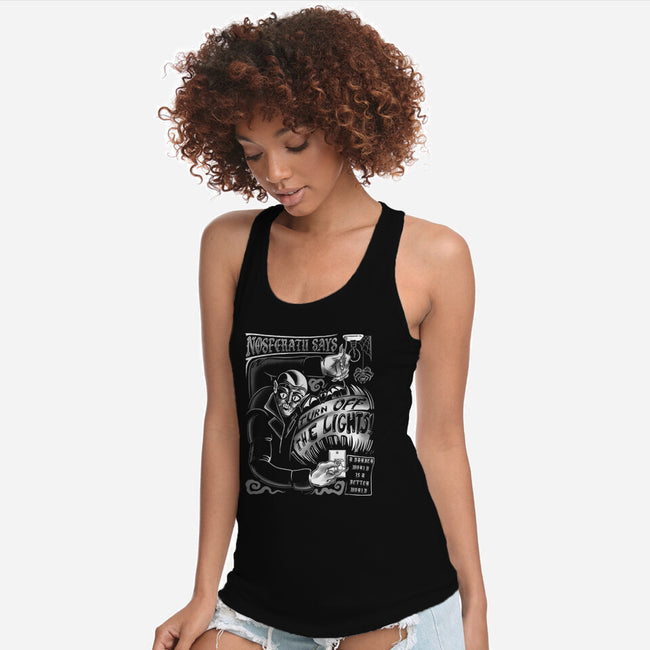 Lights Out-Womens-Racerback-Tank-SpicyGurry