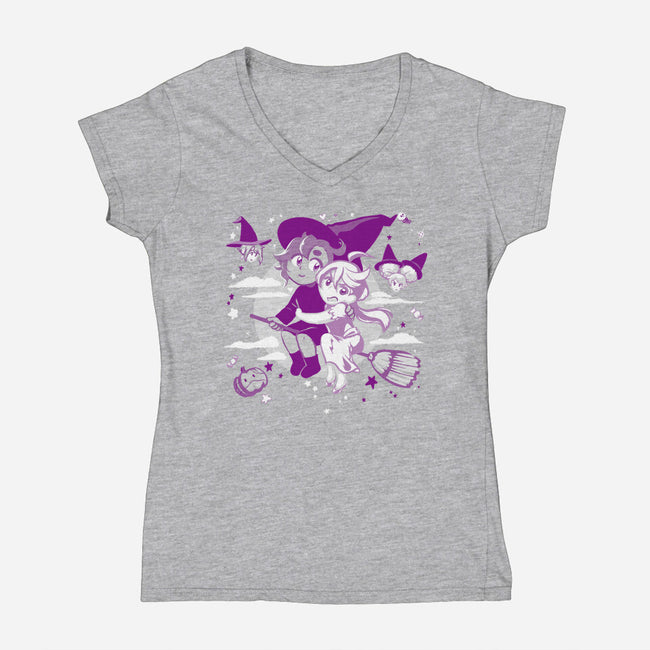 Witch's Bride-Womens-V-Neck-Tee-inverts