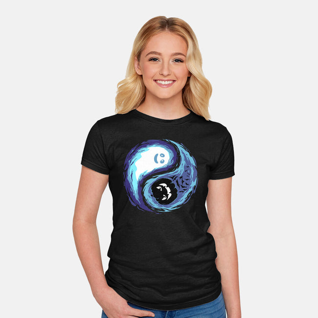 Yin Yang Halloween-Womens-Fitted-Tee-IKILO