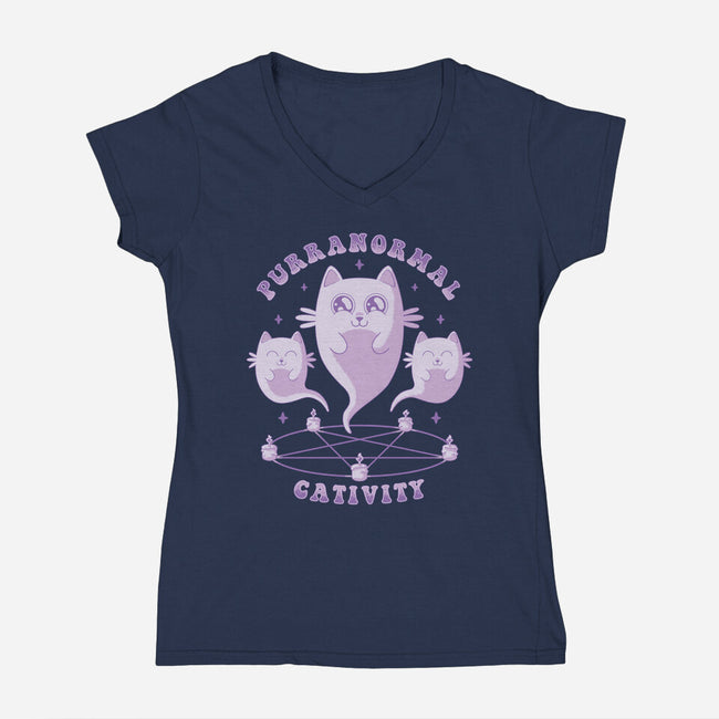 Purranormal Cativity-Womens-V-Neck-Tee-danielmorris1993