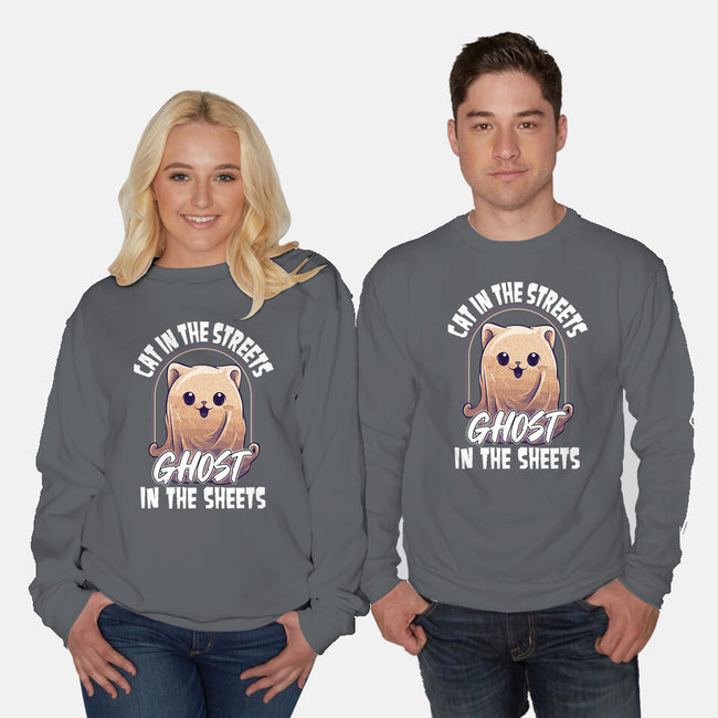 Ghost In The Sheets-Unisex-Crew Neck-Sweatshirt-neverbluetshirts