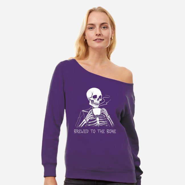 Brewed To The Bone-Womens-Off Shoulder-Sweatshirt-neverbluetshirts