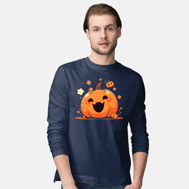 Kawaii Pumpkin Halloween-Mens-Long Sleeved-Tee-neverbluetshirts