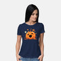 Kawaii Pumpkin Halloween-Womens-Basic-Tee-neverbluetshirts