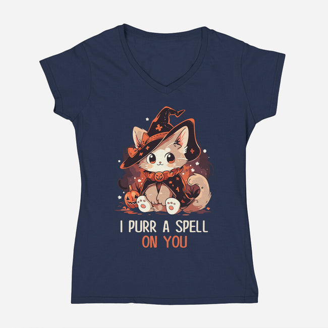 Purr A Spell On You-Womens-V-Neck-Tee-neverbluetshirts