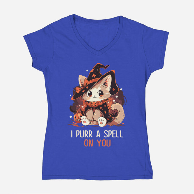 Purr A Spell On You-Womens-V-Neck-Tee-neverbluetshirts