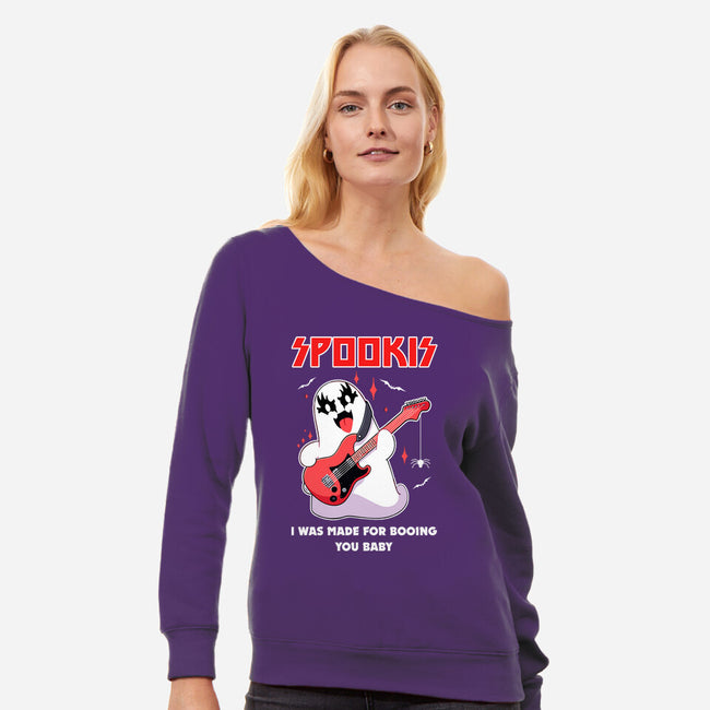 Spookis Ghost Band-Womens-Off Shoulder-Sweatshirt-neverbluetshirts