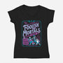 Foolish Mortals Hitchhiking Guide-Womens-V-Neck-Tee-Nemons