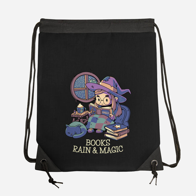 Books Rain And Magic-None-Drawstring-Bag-Geekydog