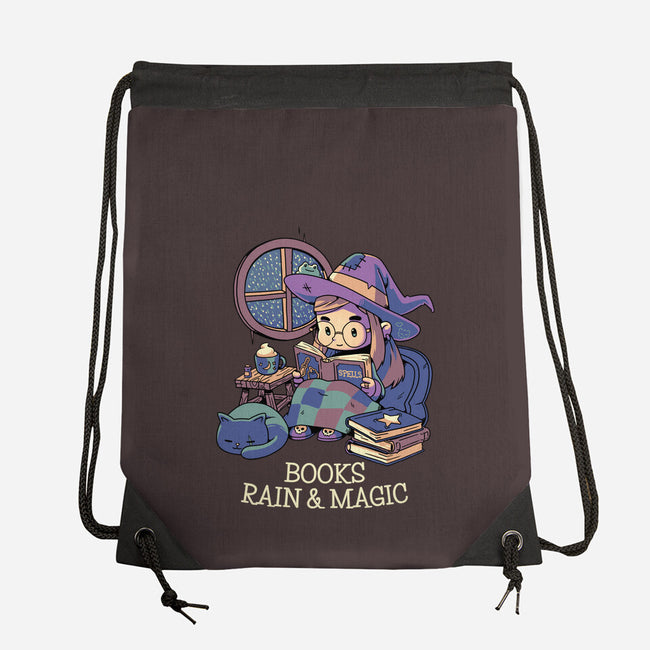 Books Rain And Magic-None-Drawstring-Bag-Geekydog