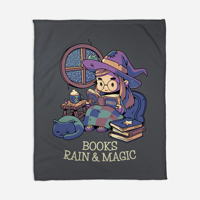 Books Rain And Magic-None-Fleece-Blanket-Geekydog