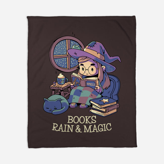 Books Rain And Magic-None-Fleece-Blanket-Geekydog