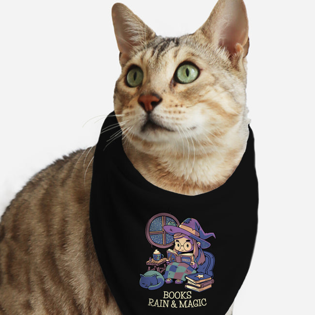 Books Rain And Magic-Cat-Bandana-Pet Collar-Geekydog