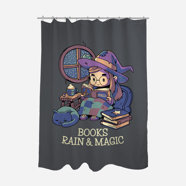 Books Rain And Magic-None-Polyester-Shower Curtain-Geekydog