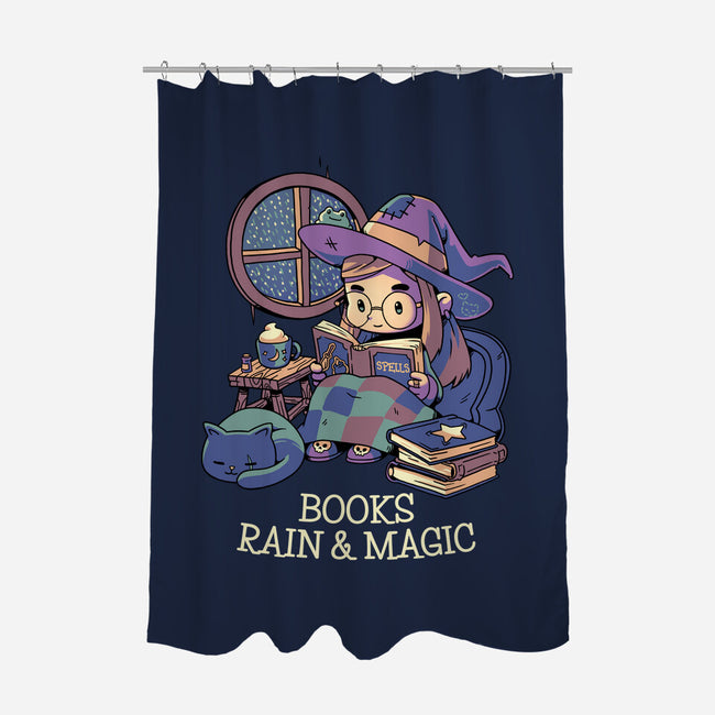 Books Rain And Magic-None-Polyester-Shower Curtain-Geekydog