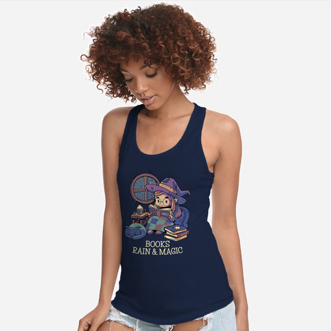 Books Rain And Magic-Womens-Racerback-Tank-Geekydog