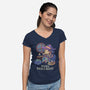 Books Rain And Magic-Womens-V-Neck-Tee-Geekydog