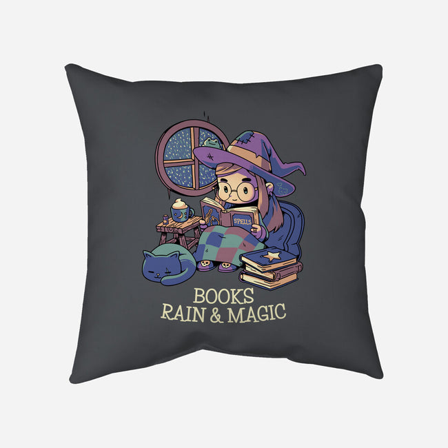 Books Rain And Magic-None-Non-Removable Cover w Insert-Throw Pillow-Geekydog