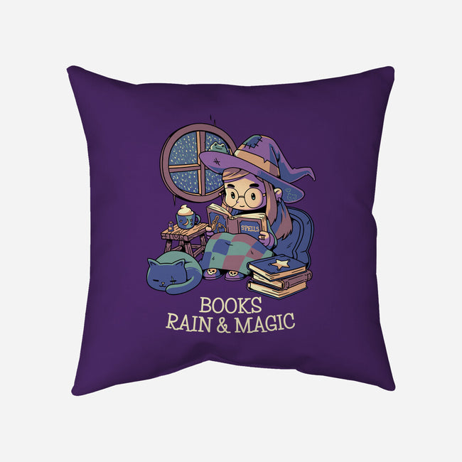 Books Rain And Magic-None-Non-Removable Cover w Insert-Throw Pillow-Geekydog